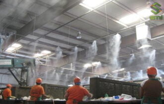 Máy phun sương áp suất cao trong nhà máy sản xuất